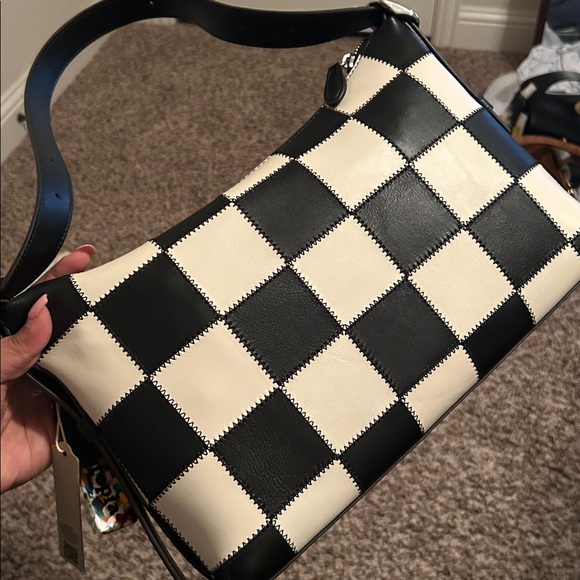Coach black chalk alter ego Black and White Checkered Women's Bag - Picture 2 of 3